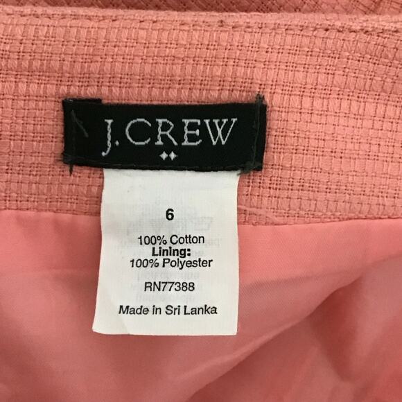 J. Crew Drop Waist Straight Mini Skirt Tailored Coral Peach Pink Tropical sz 6 - Picture 4 of 6